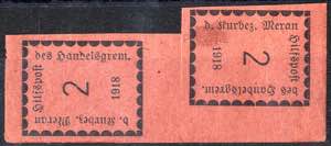 1918, Prima emissione, 2 H. rosa, coppia ... 