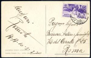 1936, 20 Cent. violetto su cartolina da ... 