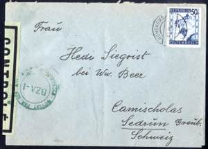 1946, Landschaften, 50 Gr. auf Brief von ... 