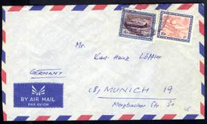 1965, Flugpostbrief von Jeddah nach München ... 