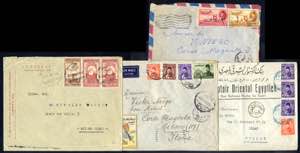 1907/54, Lot neun Auslandsbriefe nach ... 