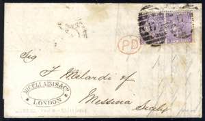 1868, 6 Pence purpurviolett, Platte 6, Paar ... 