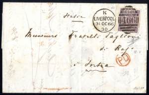 1866, Auslandsbrief von Liverpool 31.10.1866 ... 