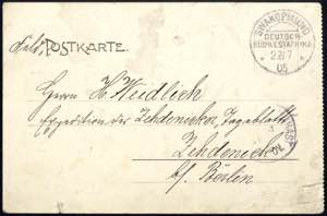1905, 3 Feldpostansichtskarten, eine von ... 