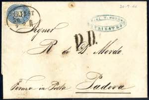 Triest 30.9 1866, 10 Kreuzer Brief nach ... 