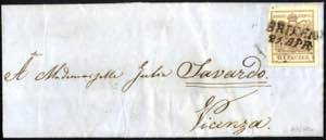 Brixen 21. APR 1856, 6 Kreuzer Brief nach ... 