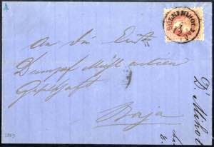 Dolni Miholjac 4.12 1869, 5 Kreuzer Brief ... 