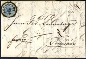 Kronstadt 20.6. 1853, Brief frankiert mit 9 ... 