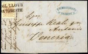 COL LLOYD / DA TRIESTE 1857, Brief aus ... 