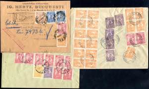 1924, 3 Wertbriefe (2 aus Bukarest und einer ... 