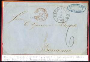 1863, Brief aus Hamburg am 5.5. nach ... 