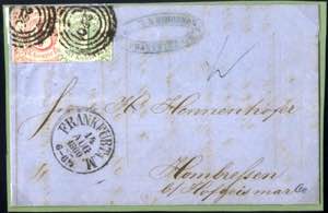 1860, Brief von Frankfurt am 14.8. nach ... 