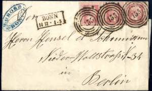 1857, Brief von Bonn am 14.12. nach Berlin ... 