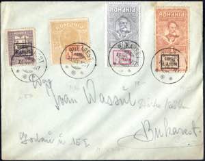 1917, Brief mit 4 Fiscalmarken mit Aufdruck ... 