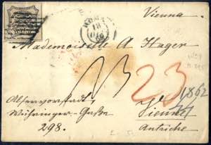 1852, lettera da Roma il 18.10 per Vienna ... 