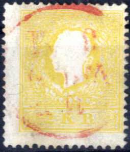 1858, 2 Kreuzer gelb in Type I, Rotstempel ... 