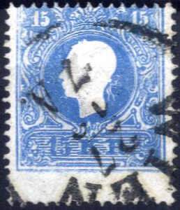 1858, 15 Kreuzer hellblau in Type Ia mit ... 