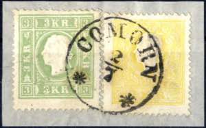 1858, Briefstück mit 2 Kreuzer gelb und 3 ... 
