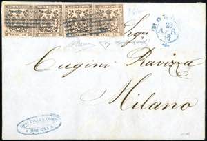 1855, lettera da Modena il 29.4. per Milano ... 