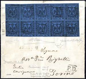 1857, lettera da Reggio il 18.6. per Torino ... 