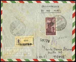 1948, lettera raccomandata aerea da Trieste ... 