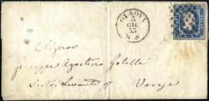 1853, lettera con 20 c. annullata a rombi ... 