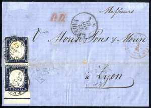 1862, Lettera da Genova il 22.11 per Lyon ... 