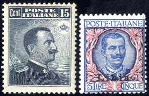 1912-15, francobolli italiani con la ... 