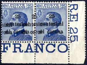 1919, Trento e Trieste, 25 Cent. coppia ... 