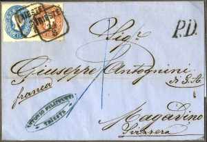 1861, Lot vier Prachtbriefe, 5 + 10 Kr. von ... 