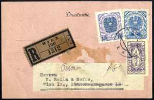 1922, Orts - Drucksache von Wien 27.1.1922 ... 