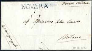 1804, lettera senza testo da Novara il 22.5 ... 
