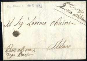 1813, lettera espresso da Novara il 10.5 per ... 