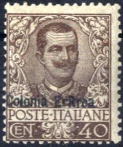 1903, 40 c Floreale soprastampa spostata a ... 