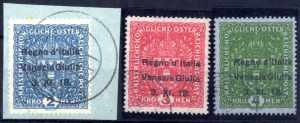 1918, francobolli d´Austria soprastampati, ... 