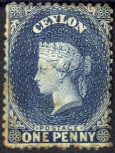 1863/69, Königin Viktoria, 1 P blau, gez. ... 