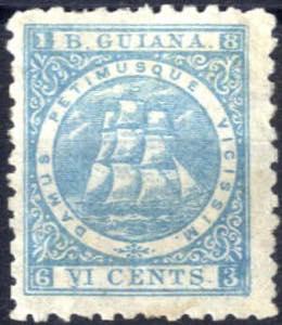 1863/75, Fregatte Sandbach, 6 C blau, gez. ... 