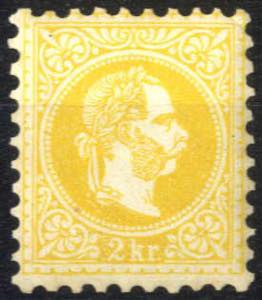 1867, Kaiser Franz Joseph 2 K. gelb, grober ... 