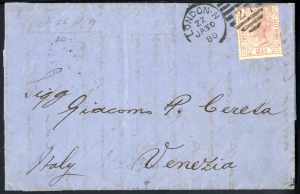 1880, Brief von London am 30.1. nach Venedig ... 