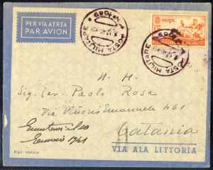 1940, lettera aerea del 1.12.40 per Catania ... 