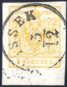 1850, 1 Kreuzer gelbocker Type III auf ... 