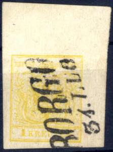 1850, 1 Kreuzer kadmiumgelb Type III auf ... 