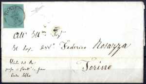 1854, lettera da Torino il 30.3 per città ... 