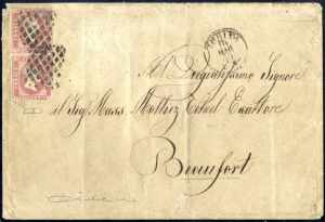 1853, lettera da Torino il 16.3 per Beaufort ... 