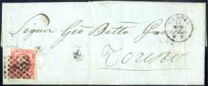 1853, lettera da Genova il 17.3 per Torino ... 