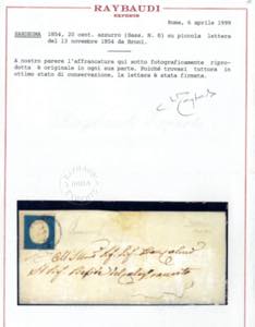 1854, lettera da Broni (d.c. ... 