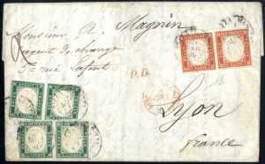 1856, lettera da Nizza Marittima il 21.3 per ... 