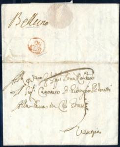 1769, lettera del 12.3.1769 da Belluno a ... 