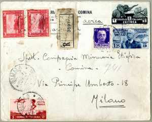 1937, lettera raccomandata aerea da Gimma il ... 