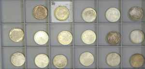 1971/75, 17 Stück 5 DM Silbermünzen, ... 